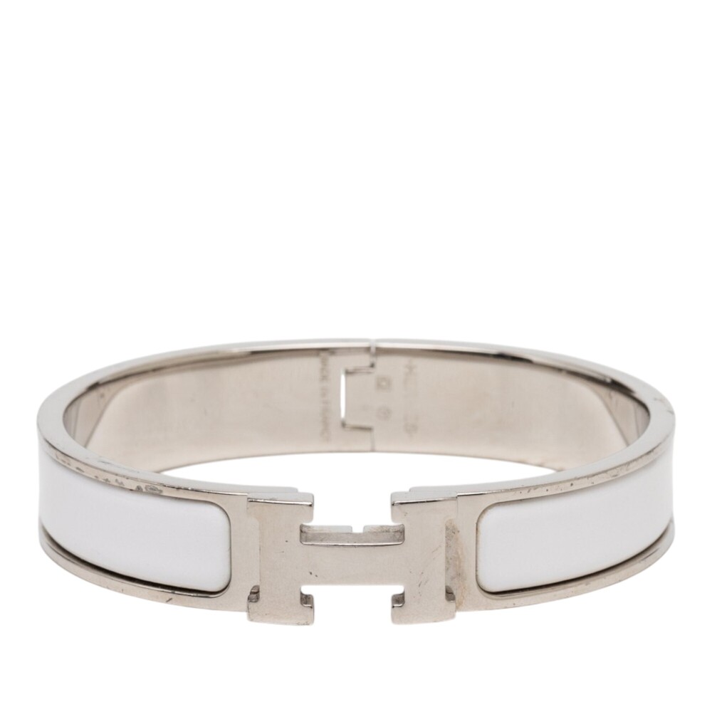 Pre-Loved Hermes Narrow Enamel Clic H Bracelet PM